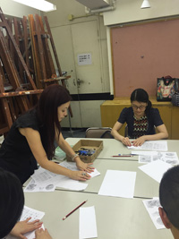 Alumni at a workshop on Zentangle Art